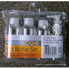 4PCS Cosmetic Packaging Travel Bottle Kit, Fine Mist Sprayer/Screw Cap Plastic Bottle